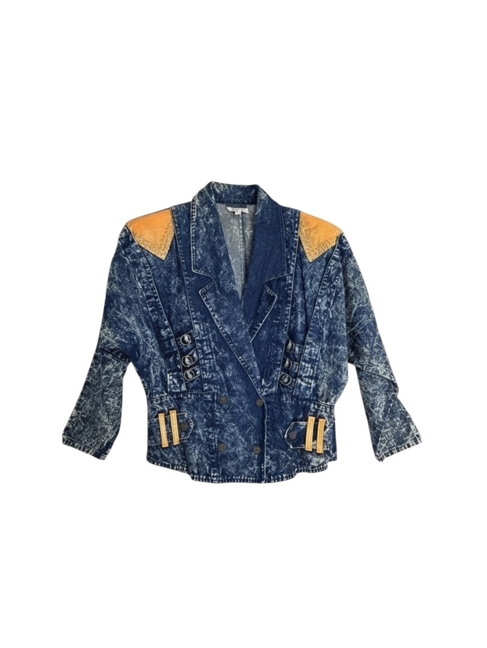 Vintage Acid Wash Denim Statement Blazer